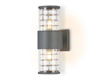 Уличный настенный архитектурный светильник ST2523/2 GR/CL серый/прозрачный IP54 E27/2 max 11W 305*110*155