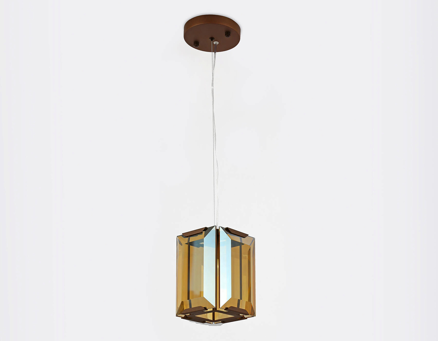 Подвесной светильник с хрусталем TR5109 CF/TI кофе/янтарь E27/1 max 40W 150*150*1200