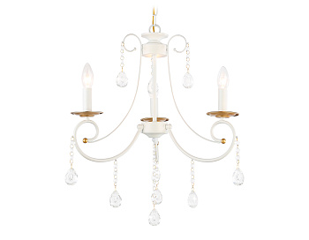 Подвесная люстра с хрусталем TR4915/3 WH/GD белый/золото E14/3 max 40W D550*860