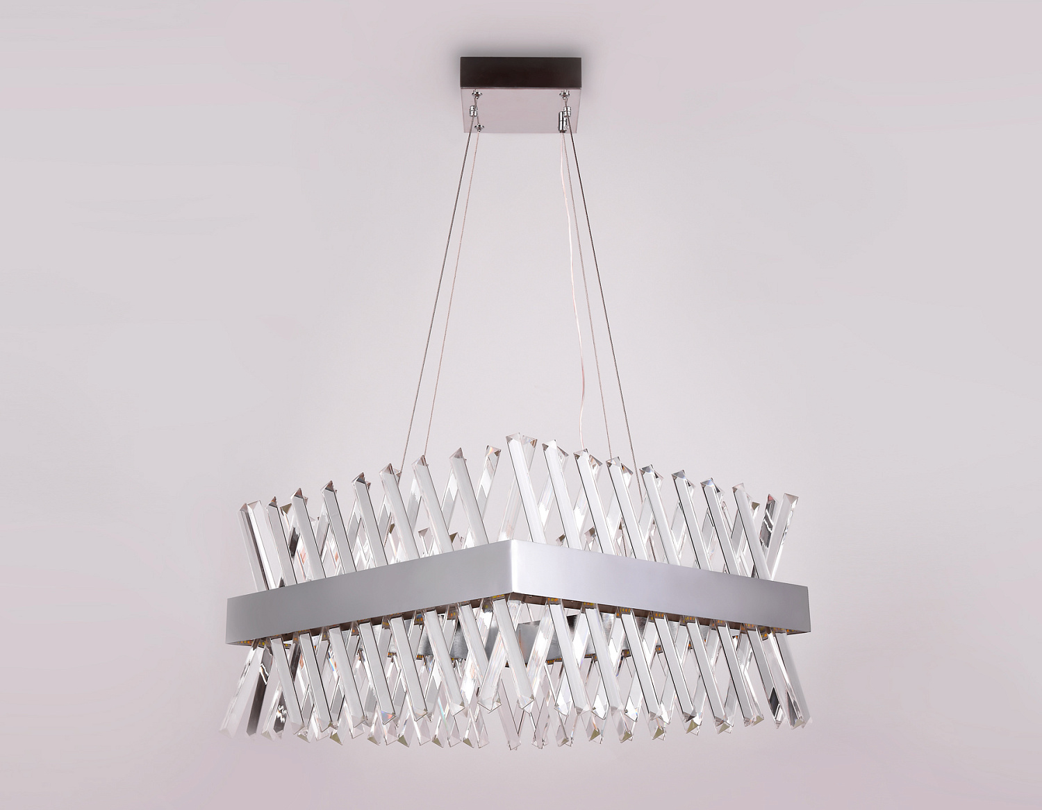 Хрустальный подвесной светодиодный светильник TR5315 CH/CL хром/прозрачный 144W 500*500*750 (Без ПДУ)