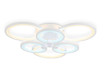 Потолочный светодиодный светильник с пультом FA4085/3+3 WH белый 100W 3000K+6400K/4200K/6400K+3000K 620*570*120 (ПДУ ИК)