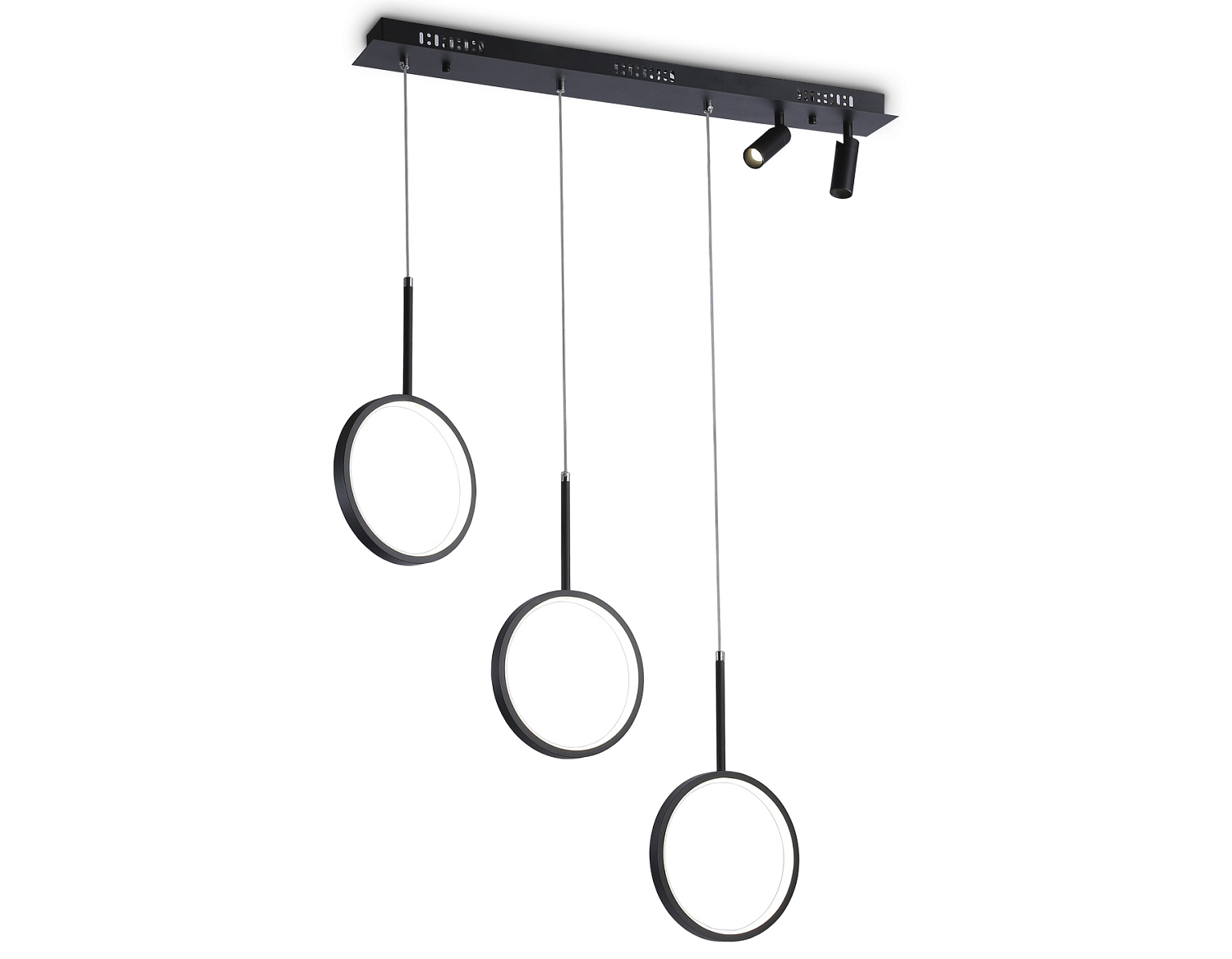 Подвесной светодиодный светильник с пультом FL5278/3+2 BK черный 59W 3000K/4200K/6400K+4200K 800*20*1200 (ПДУ ИК)