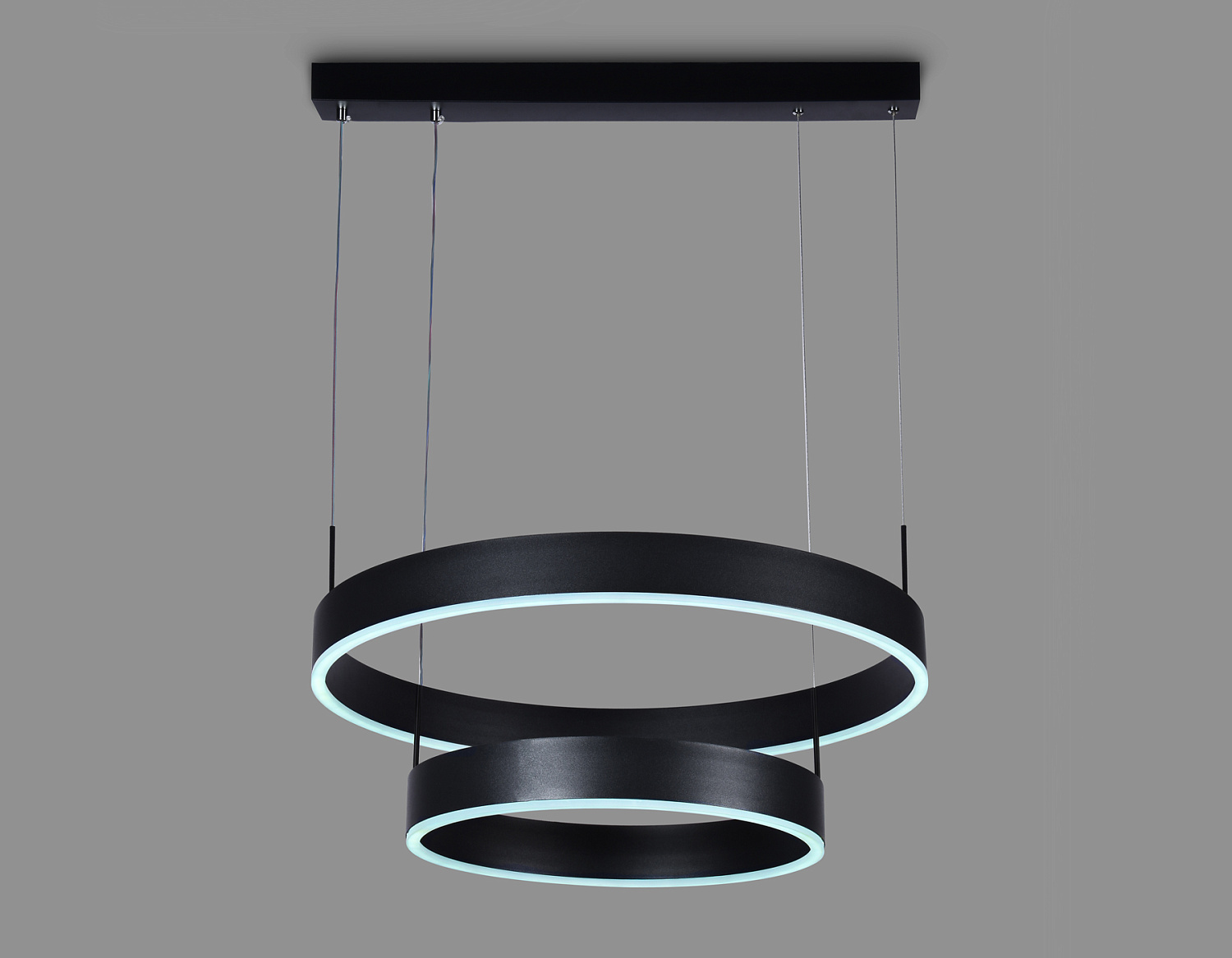 Подвесной светодиодный светильник с пультом управления FA6612/2 BK черный 85W D400/600*730 (ПДУ РАДИО 2.4G)