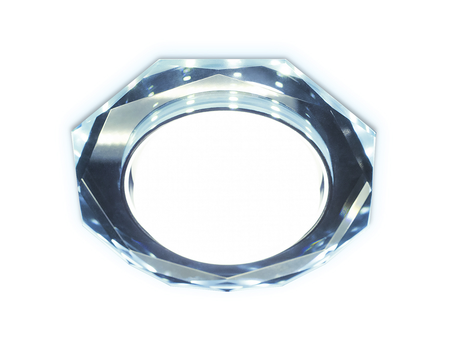 Встраиваемый точечный светильник GX53 с LED подсветкой G216 CL/CH/CLD хром/прозрачный GX53+3W (LED COLD)