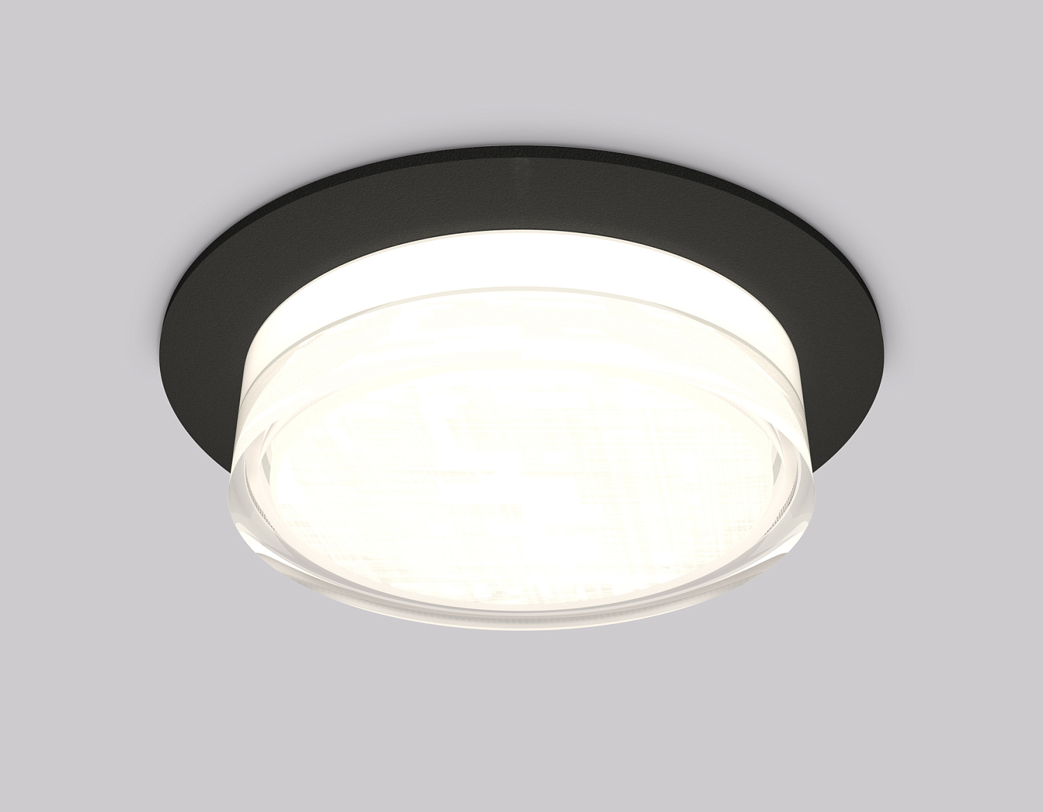 Комплект встраиваемого светильника с акрилом XC8051024 SBK/FR/CL черный песок/белый матовый/прозрачный GX53 (C8051, N8399)