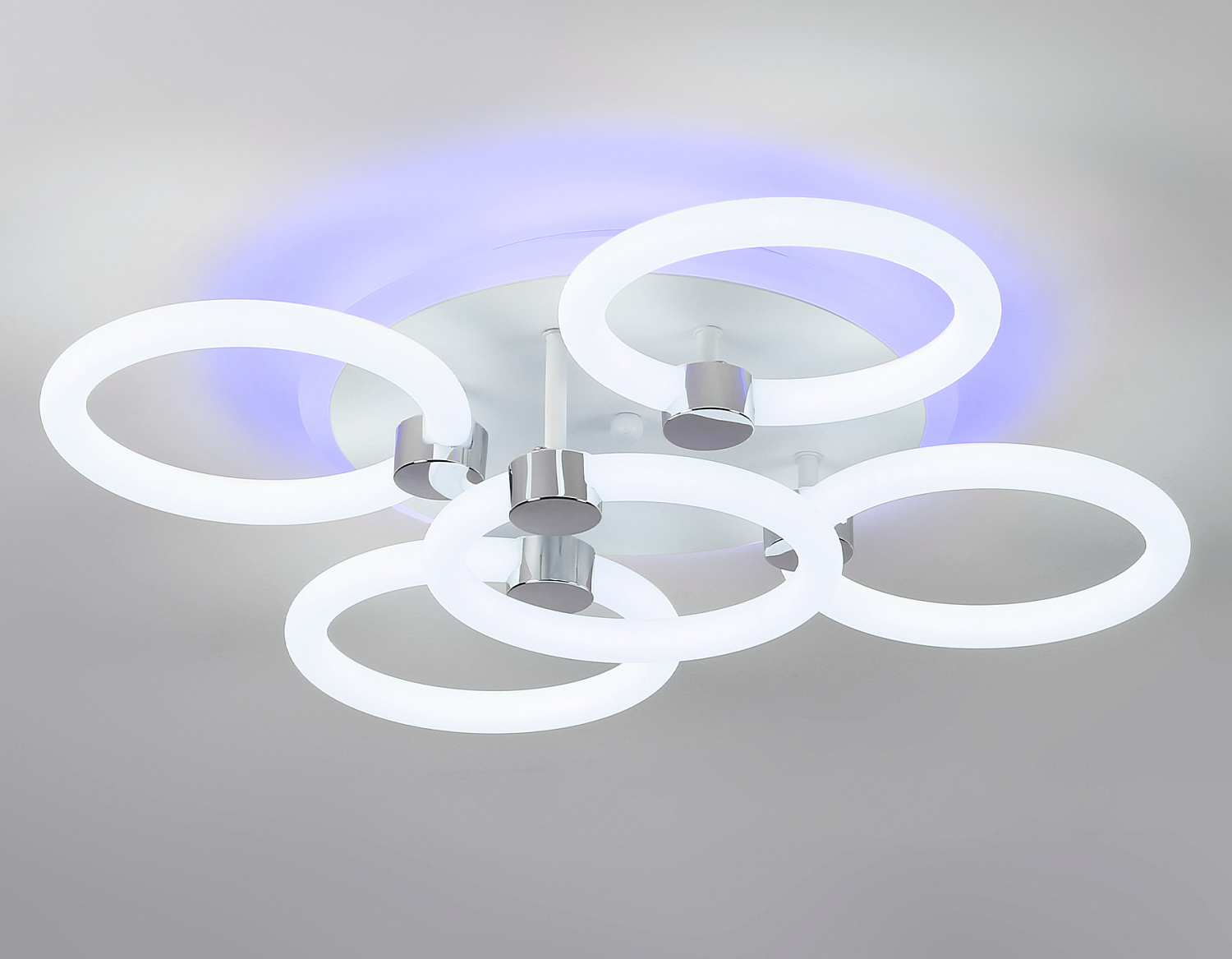 Светодиодный потолочный светильник с подсветкой FA3841/4+1 WH белый 70W 3000K-6400K+RGB D538*115 (ПДУ РАДИО 2.4G)