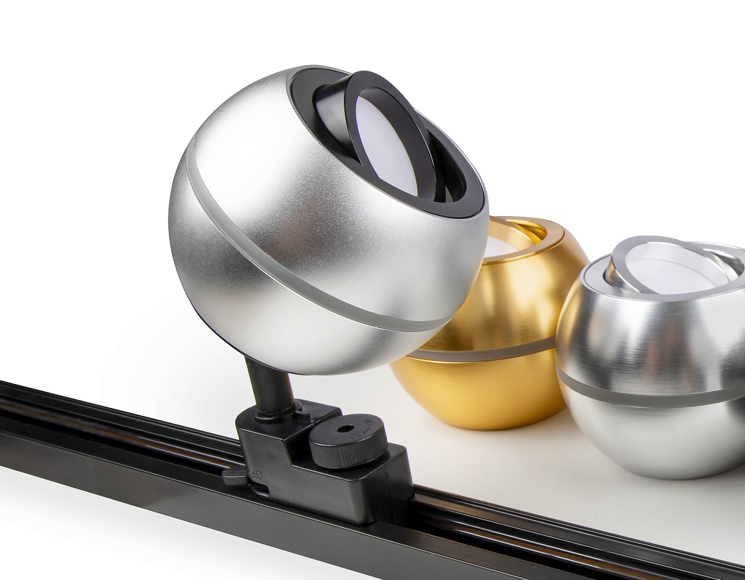 Комплект трекового однофазного светильника с подсветкой XT1103001 SSL/PBK серебро песок/черный полированный MR16 GU5.3 LED 3W 4200K (A2521, C1103, N7002)