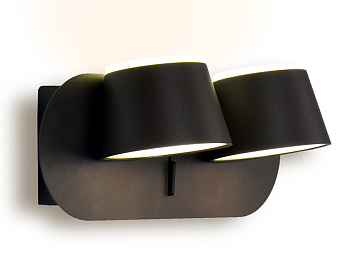 Настенный светодиодный светильник с выключателем на корпусе FW172/2 CF/S кофе/песок LED 4200K 20W 230*100*140