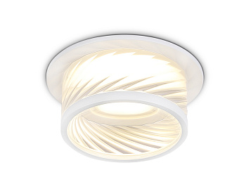 Встраиваемый светильник из стекла TN1251 SWH/CL белый песок/прозрачный GU5.3 D98*58