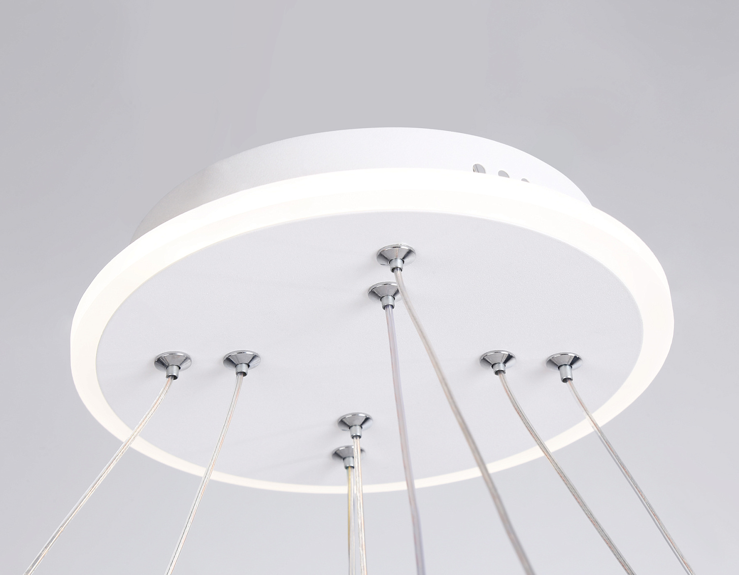 Подвесной светодиодный светильник со сменной лампой и с пультом управления FL66326/1+4 WH белый 92W 3000K-6400K+G9/4 D800/600*1200 (ПДУ ИК)