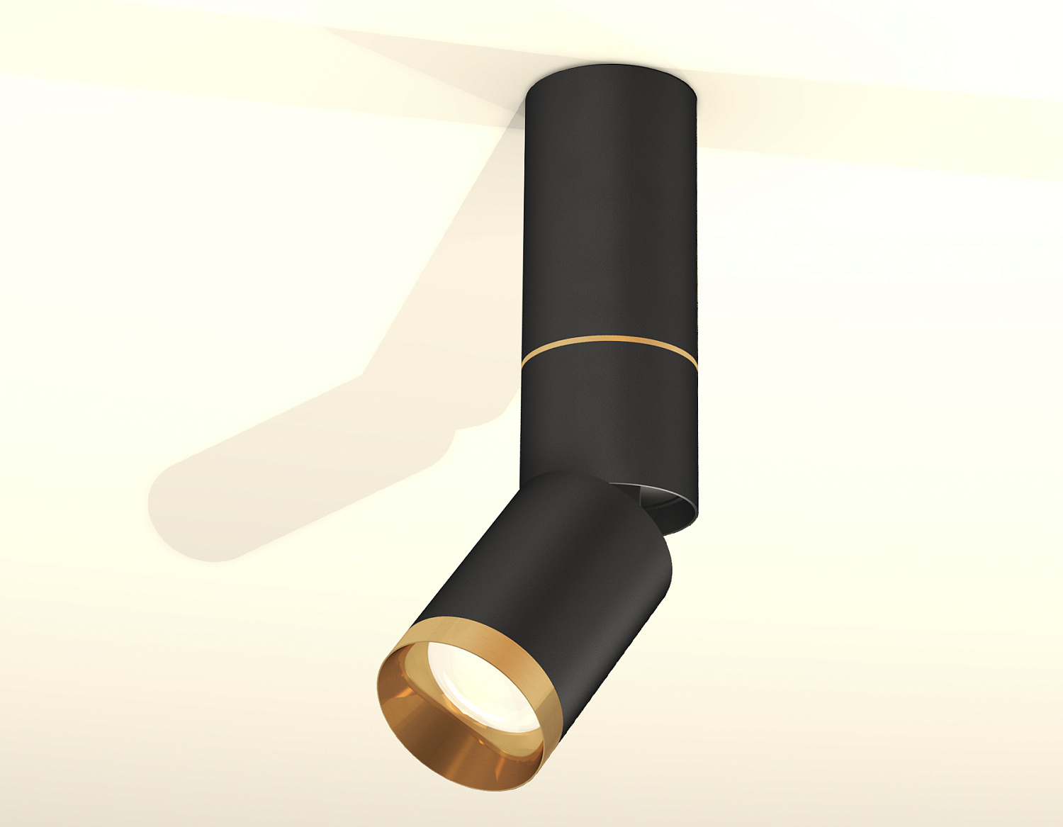 Комплект накладного поворотного светильника XM6313130 SBK/PYG черный песок/золото желтое полированное MR16 GU5.3