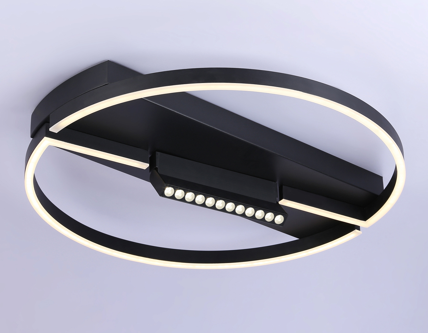 Потолочный светодиодный светильник FL51460/1+1 BK черный 72W 3000K-6400K+4200K D600*110 (ПДУ РАДИО 2.4G)