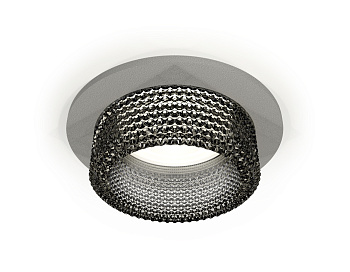 Комплект встраиваемого светильника с композитным хрусталем XC6514041 SGR/BK серый песок/тонированный MR16 GU5.3 (C6514, N6151)
