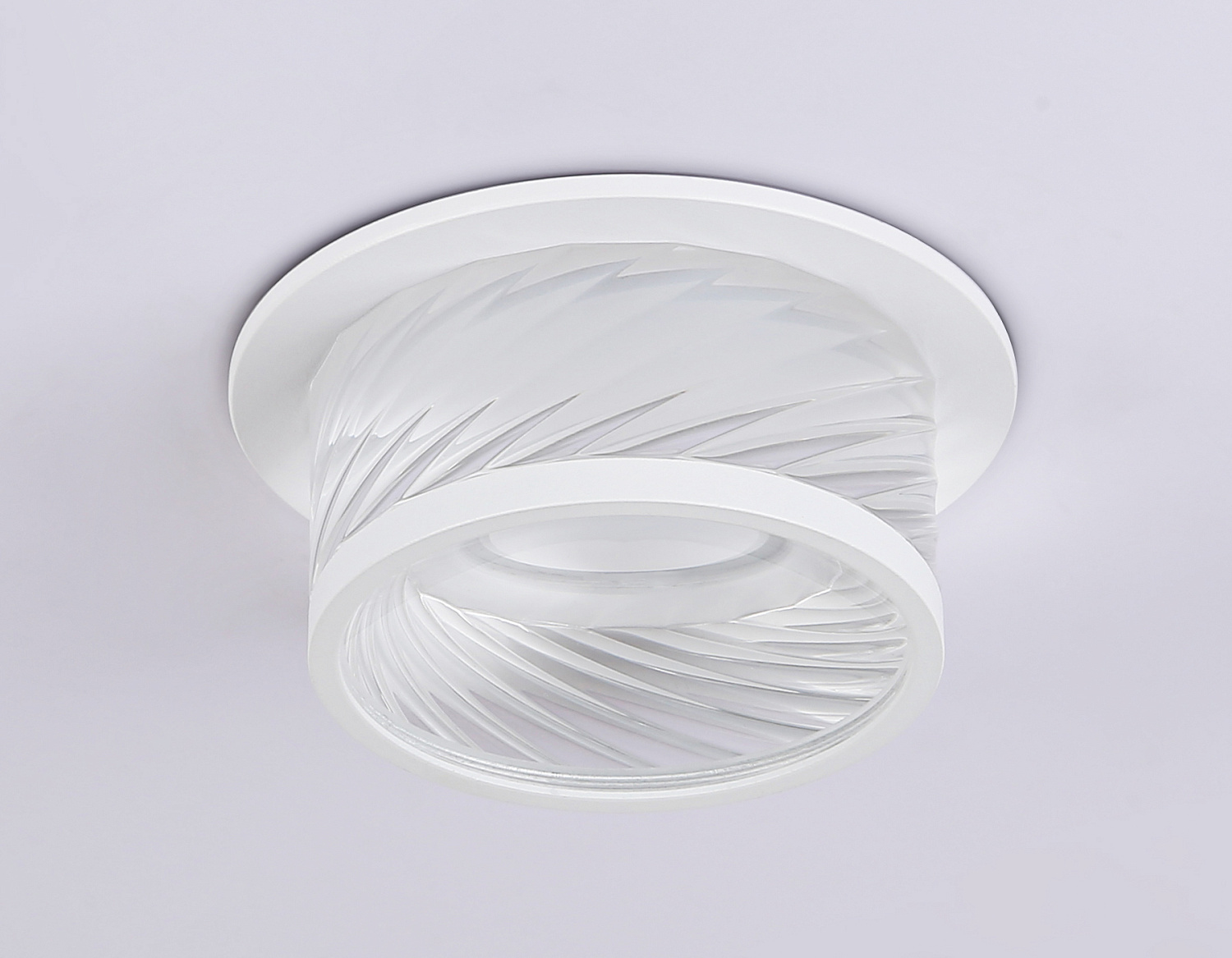 Встраиваемый светильник из стекла TN1251 SWH/CL белый песок/прозрачный GU5.3 D98*58