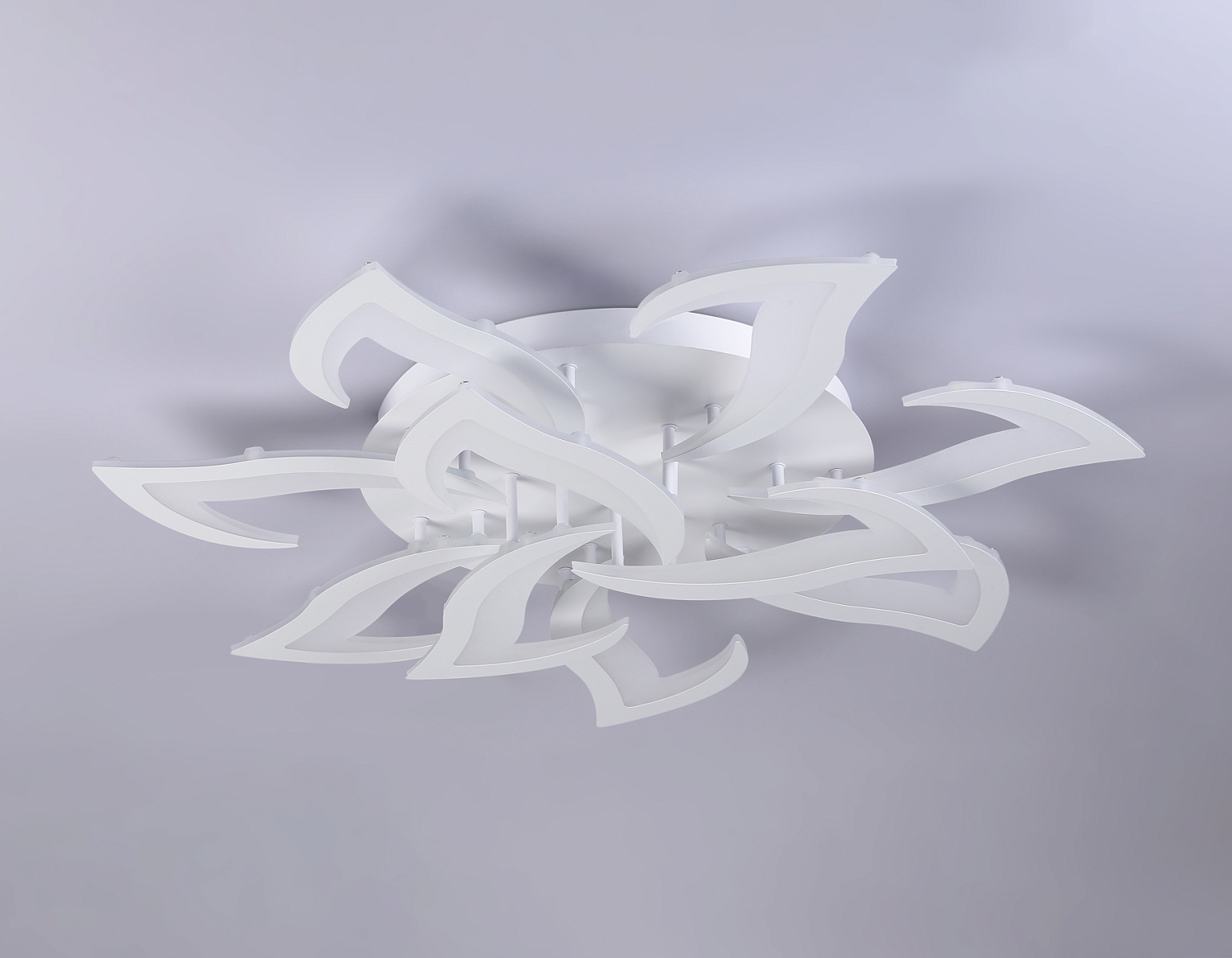 Потолочный светодиодный светильник с пультом FA4473/7+3 WH белый 112W 3000+6400K/4200K/6400+3000K D850*120 (ПДУ ИК)