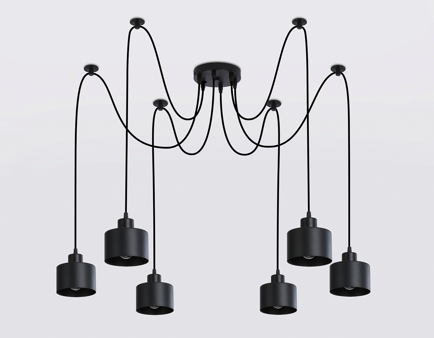 Подвесной светильник в стиле лофт TR8132/6 BK черный E27*6 max 40W D700*800