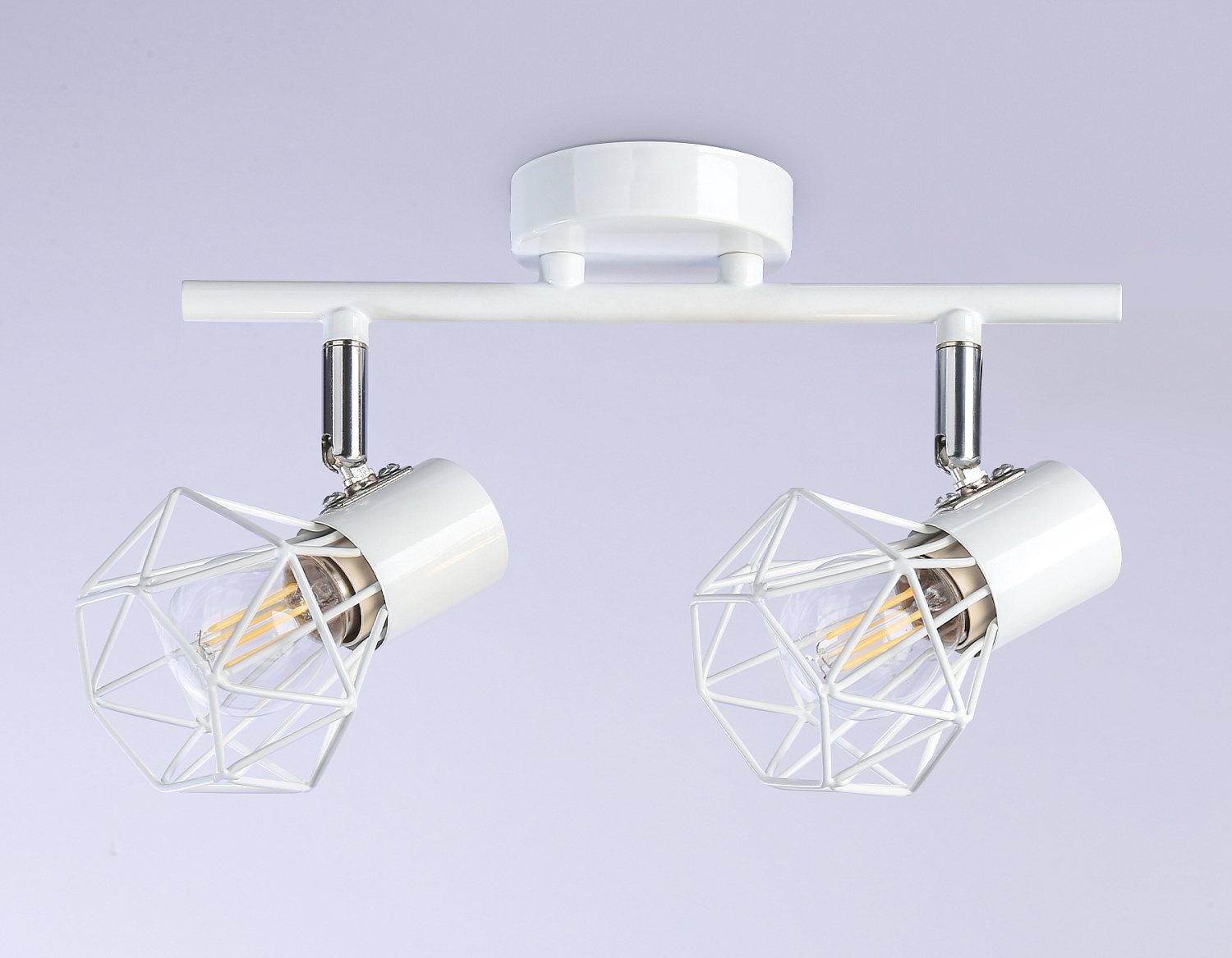 Настенно-потолочный спот в стиле лофт TR8628/2 WH/CH белый/хром E27*2 max 40W 260*91*175
