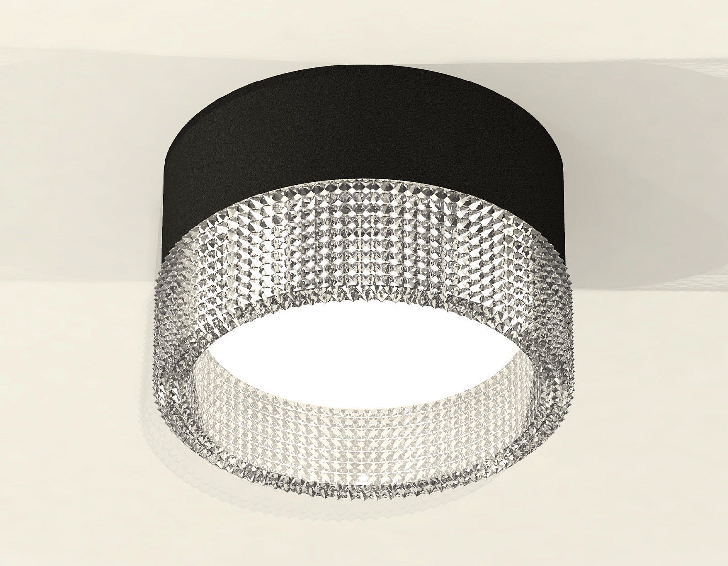 Комплект накладного светильника с композитным хрусталем XS8102030 SBK/CL черный песок/прозрачный GX53 (C8102, N8480)