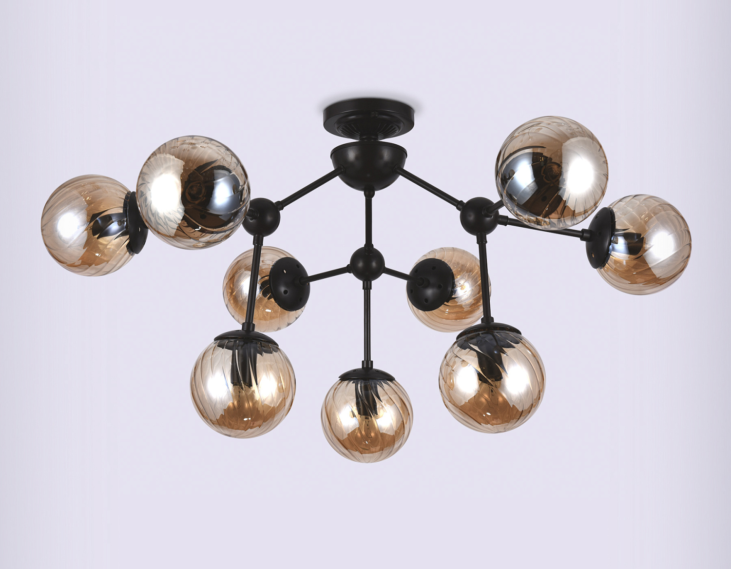 Потолочная люстра TR9018/9 DCF/TI темный кофе/янтарь E14 max 40W D830*440