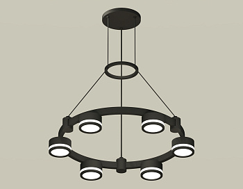 Комплект подвесного светильника с акрилом Techno Ring XR92051200/6 SBK/FR черный песок/белый матовый GX53 (A9205, C9232, N8415)