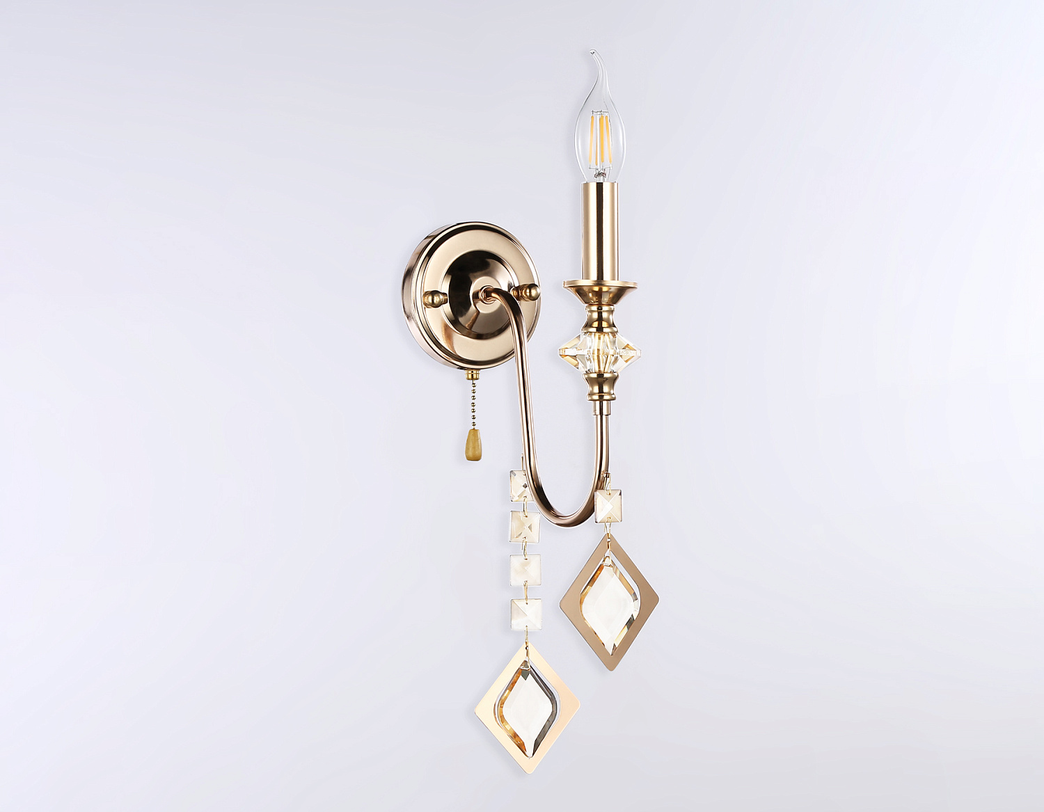 Настенный светильник с хрусталем TR4959 FGD/TI золото/янтарь E14 max 40W 515*110*210