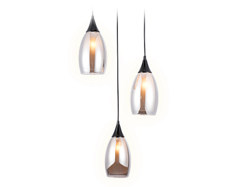 Подвесной светильник TR3550/3 BK/SM черный/дымчатый E14 max 40W 370*130*1000