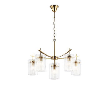 Подвесная люстра LH56031/5+1 BS/CL латунь/прозрачный E14*6 max 40W D680*1200