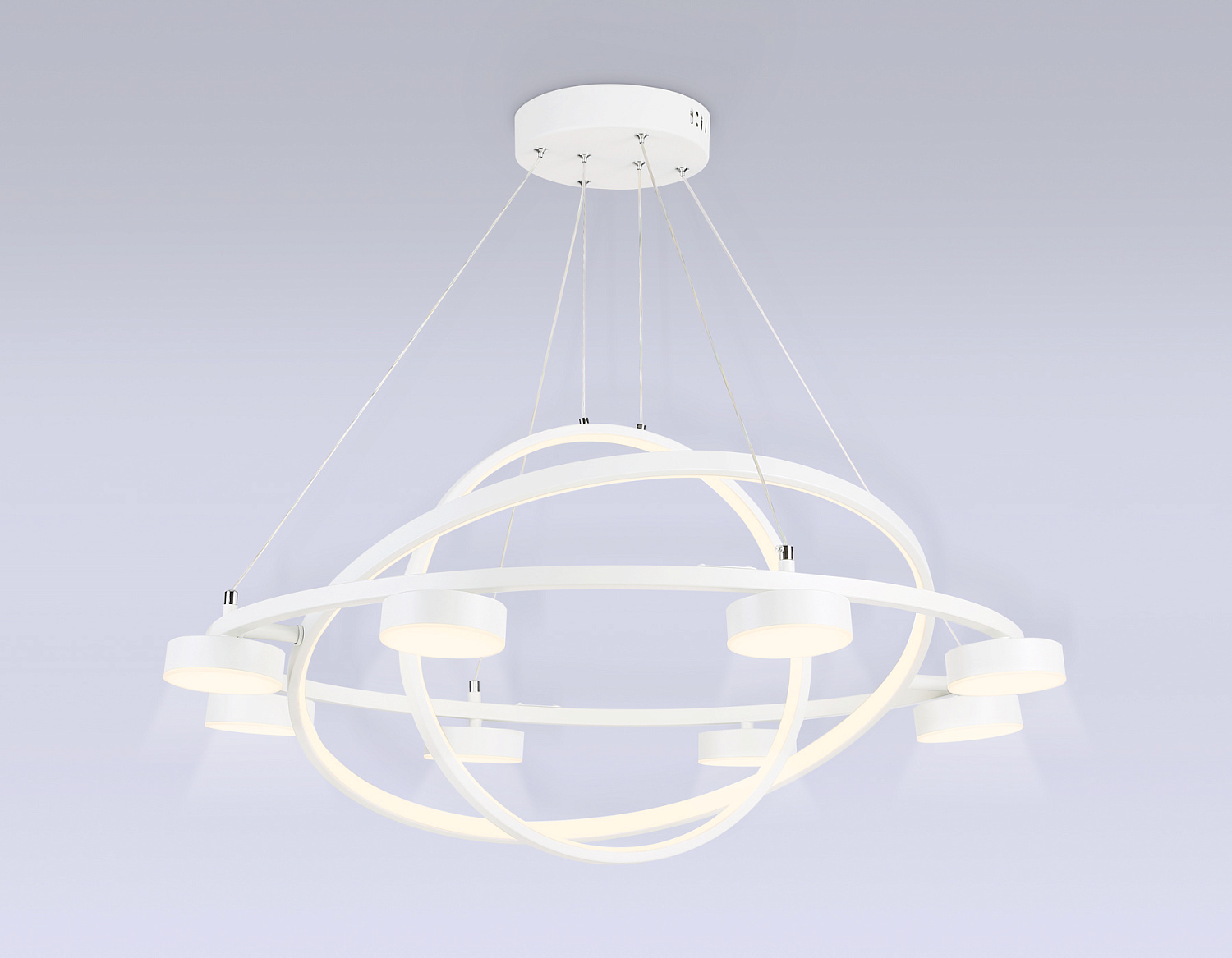 Подвесной светодиодный светильник с пультом FL51777/3+8 WH белый 3000K/4200K/6400K 112W D800/580/400*1200 (ПДУ ИК)