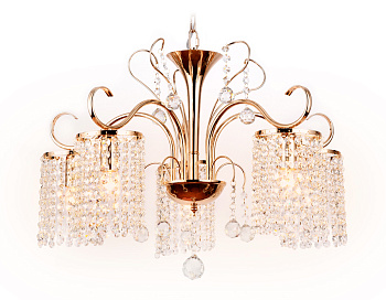 Подвесная люстра с хрусталем TR4507/5 GD/CL золото/прозрачный E14/5 max 40W D610*720