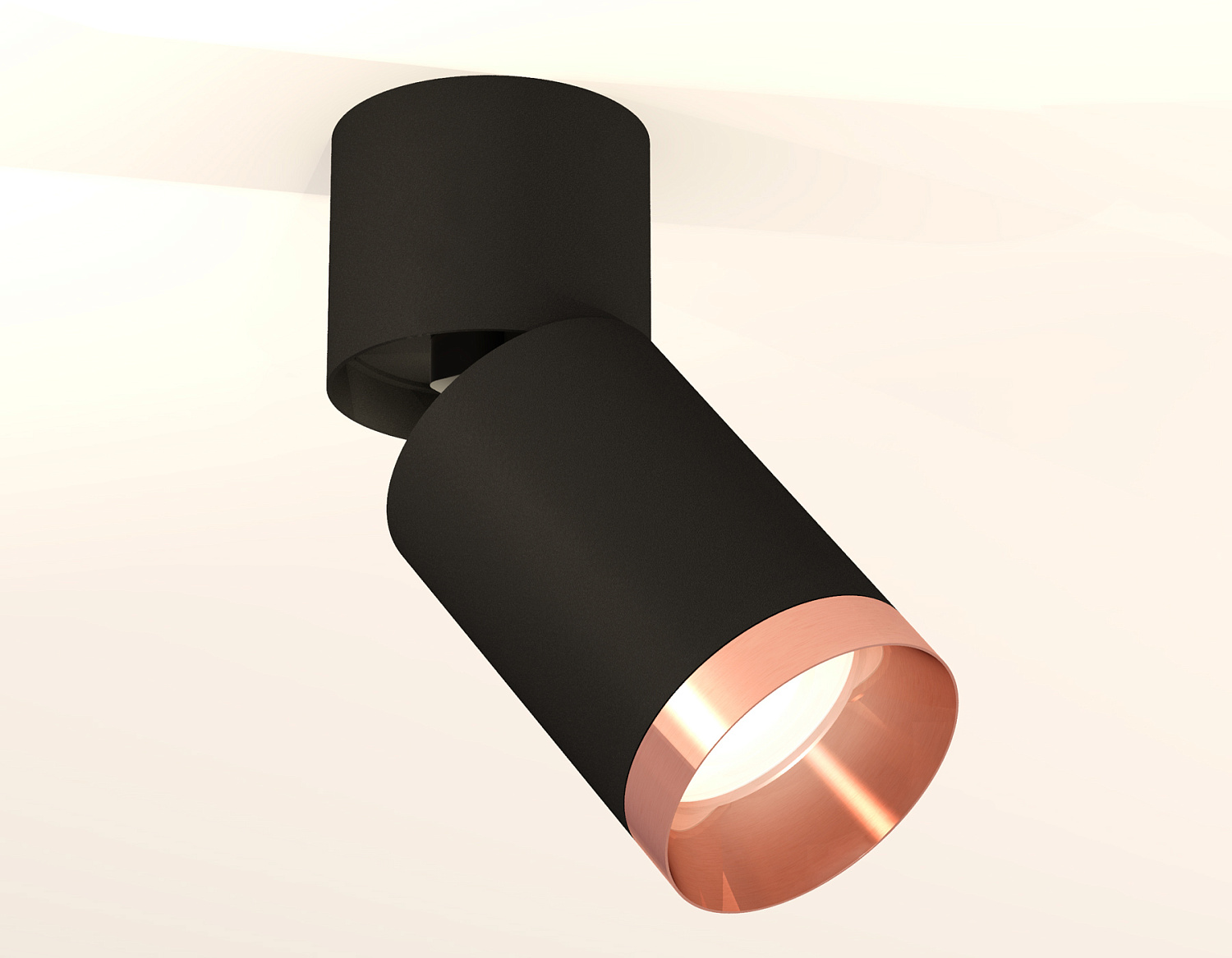 Комплект накладного поворотного светильника XM6313045 SBK/BK/PPG черный песок/черный/золото розовое полированное MR16 GU5.3(A2221, C6313, N6135)