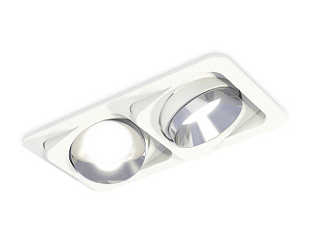 Комплект встраиваемого поворотного светильника XC7663022 SWH/PSL белый песок/серебро полированное MR16 GU5.3 (C7663, N7032)