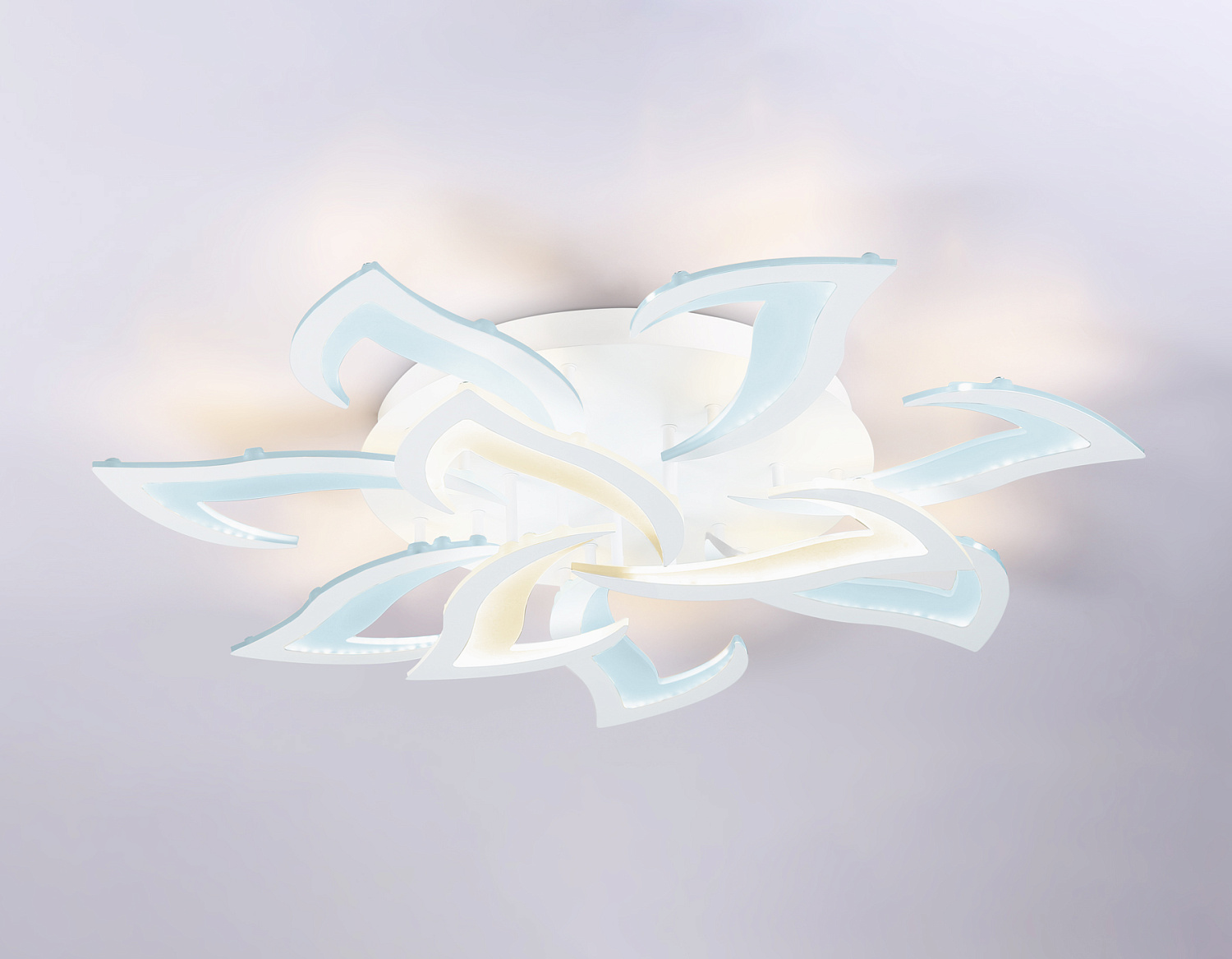 Потолочный светодиодный светильник с пультом FA4473/7+3 WH белый 112W 3000+6400K/4200K/6400+3000K D850*120 (ПДУ ИК)