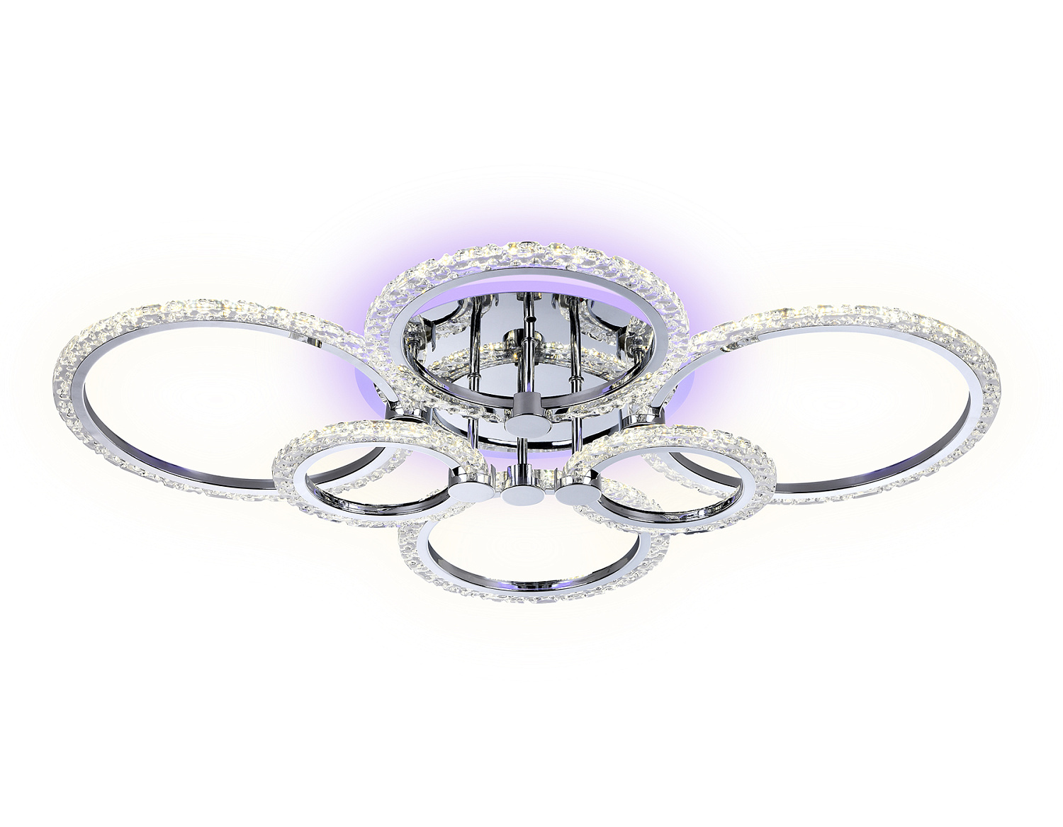 Потолочный светодиодный светильник с пультом FA413/4+2 CH хром 132W 840*600*120 (ПДУ РАДИО 2.4G)