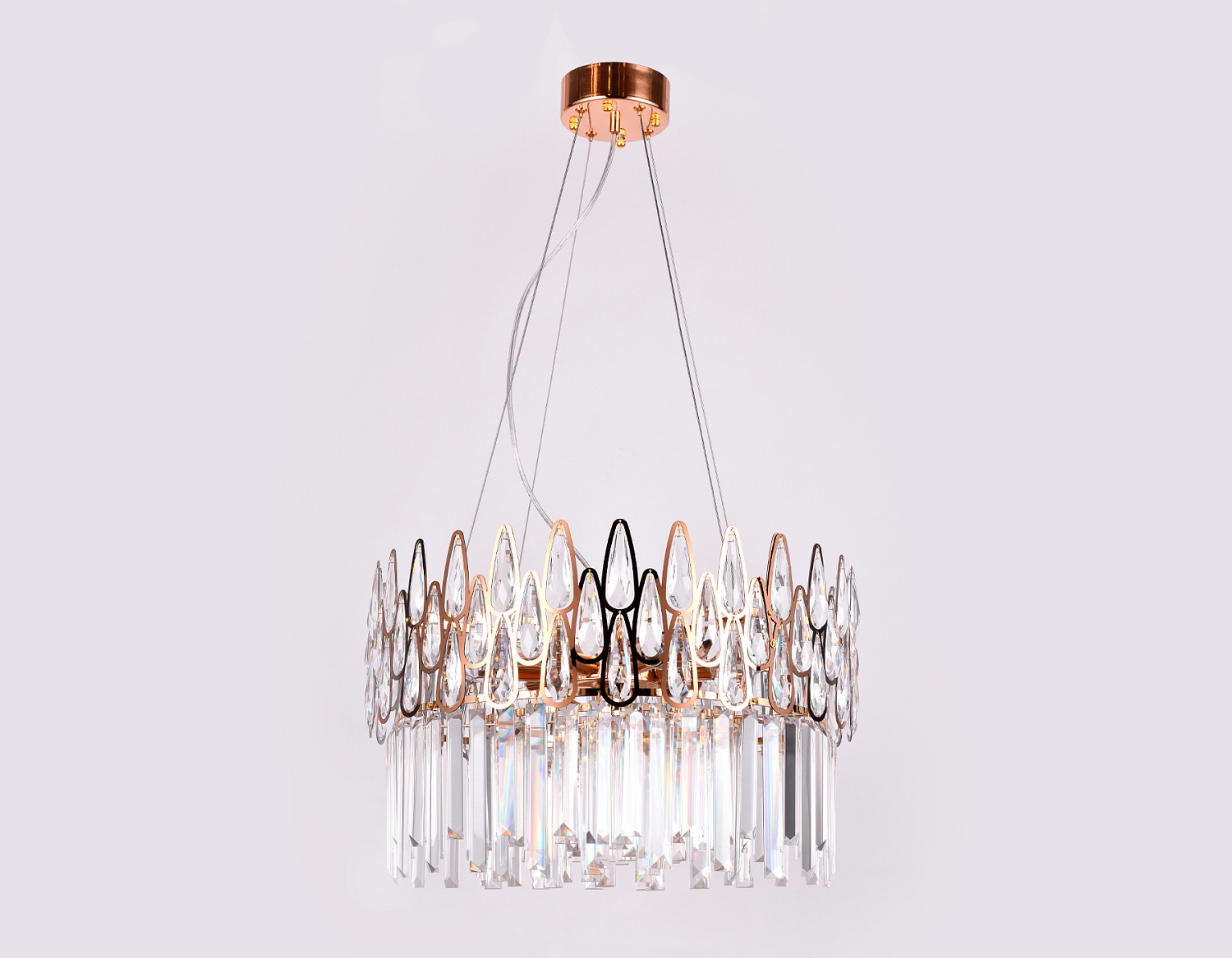 Подвесная хрустальная люстра TR5263/8 GD/CL золото/прозрачный E14/8 max 40W D500*700