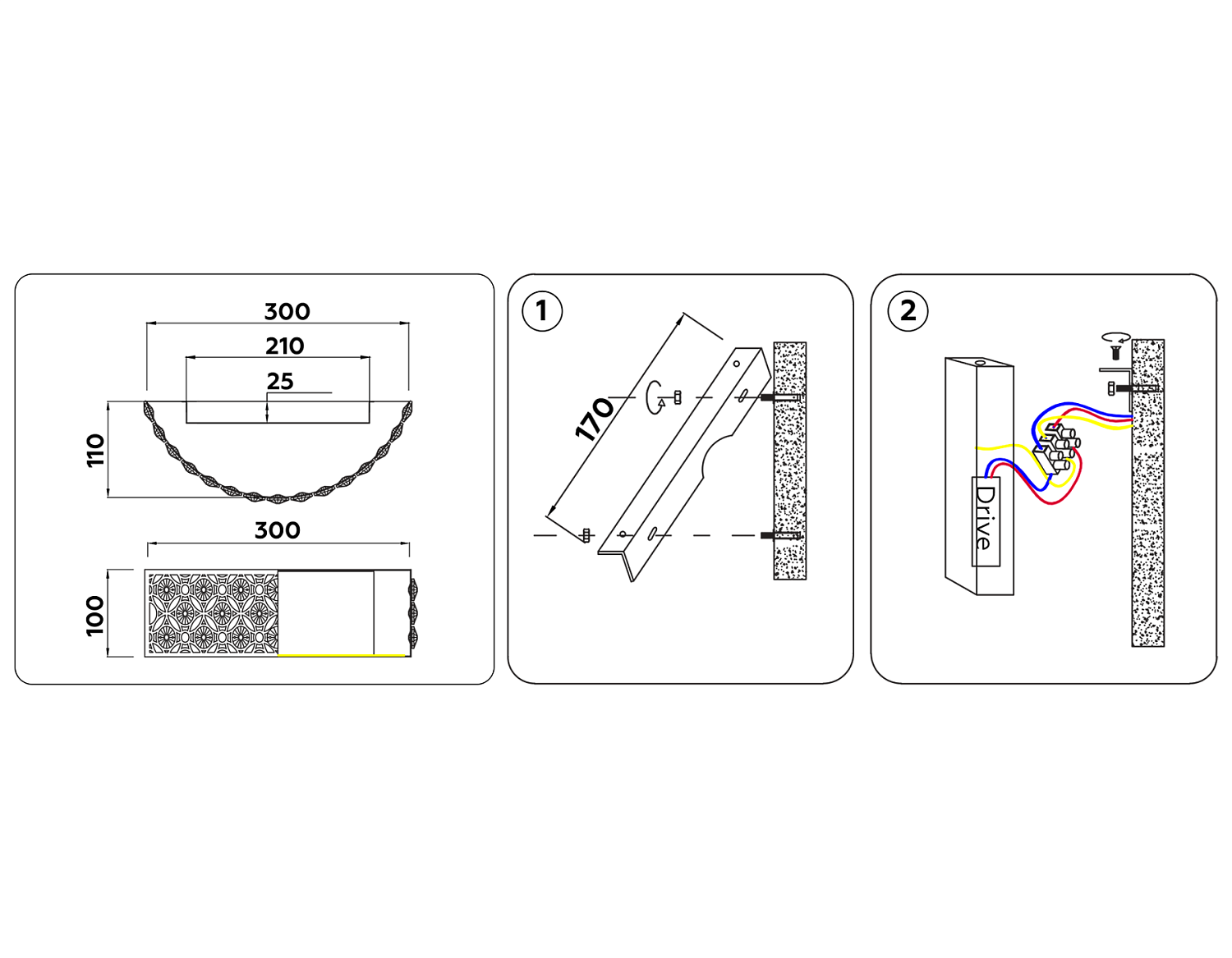 Настенный светодиодный светильник с хрусталем FA9412 CF/TI кофе/янтарь 4200K 12W 300*110*100