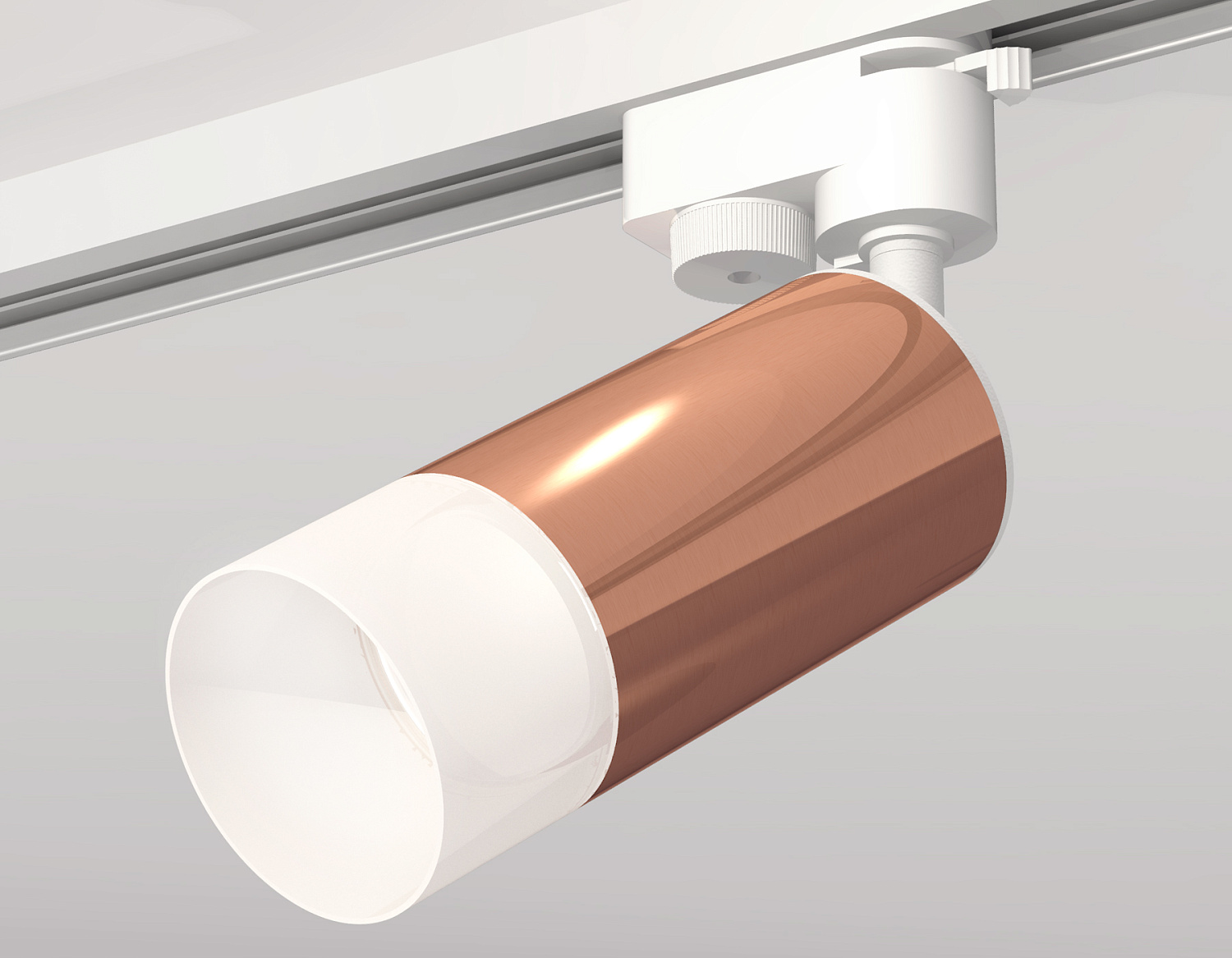 Комплект трекового однофазного светильника с акрилом XT6326003 PPG/SWH/FR золото розовое полированное/белый песок/белый матовый MR16 GU5.3