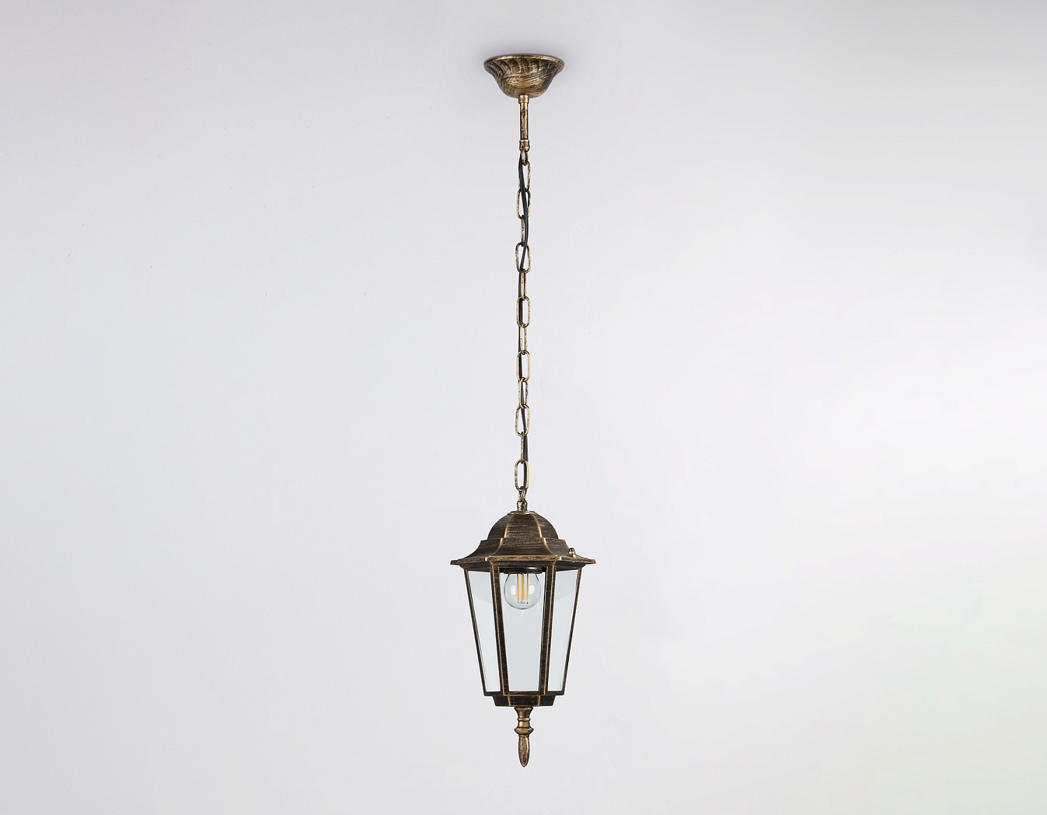 Уличный подвесной светильник ST2031 GD/BK/CL золото/черный/прозрачный IP54 E27 max 40W D150*780