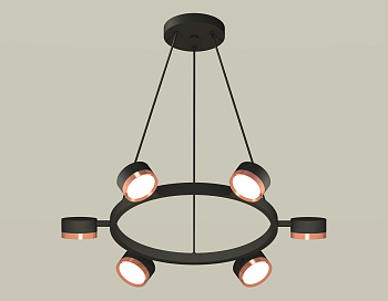 Комплект подвесного поворотного светильника XB9193153/6 SBK/PPG черный песок/золото розовое полированное GX53 (C9193, N8126)