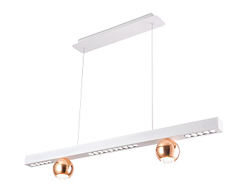 Подвесной светодиодный светильник FL5955 WH/GD белый/золото 4200K 18W 1000*70*1200 (Без ПДУ)