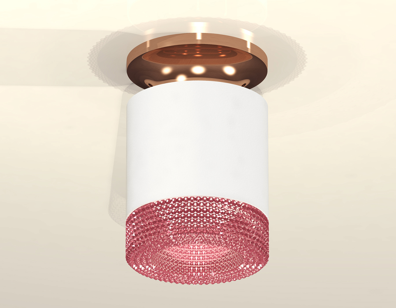 Комплект накладного светильника с композитным хрусталем XS7401143 SWH/PPG/PI белый песок/золото розовое полированное/розовый MR16 GU5.3(N7930, C7401, N7193)