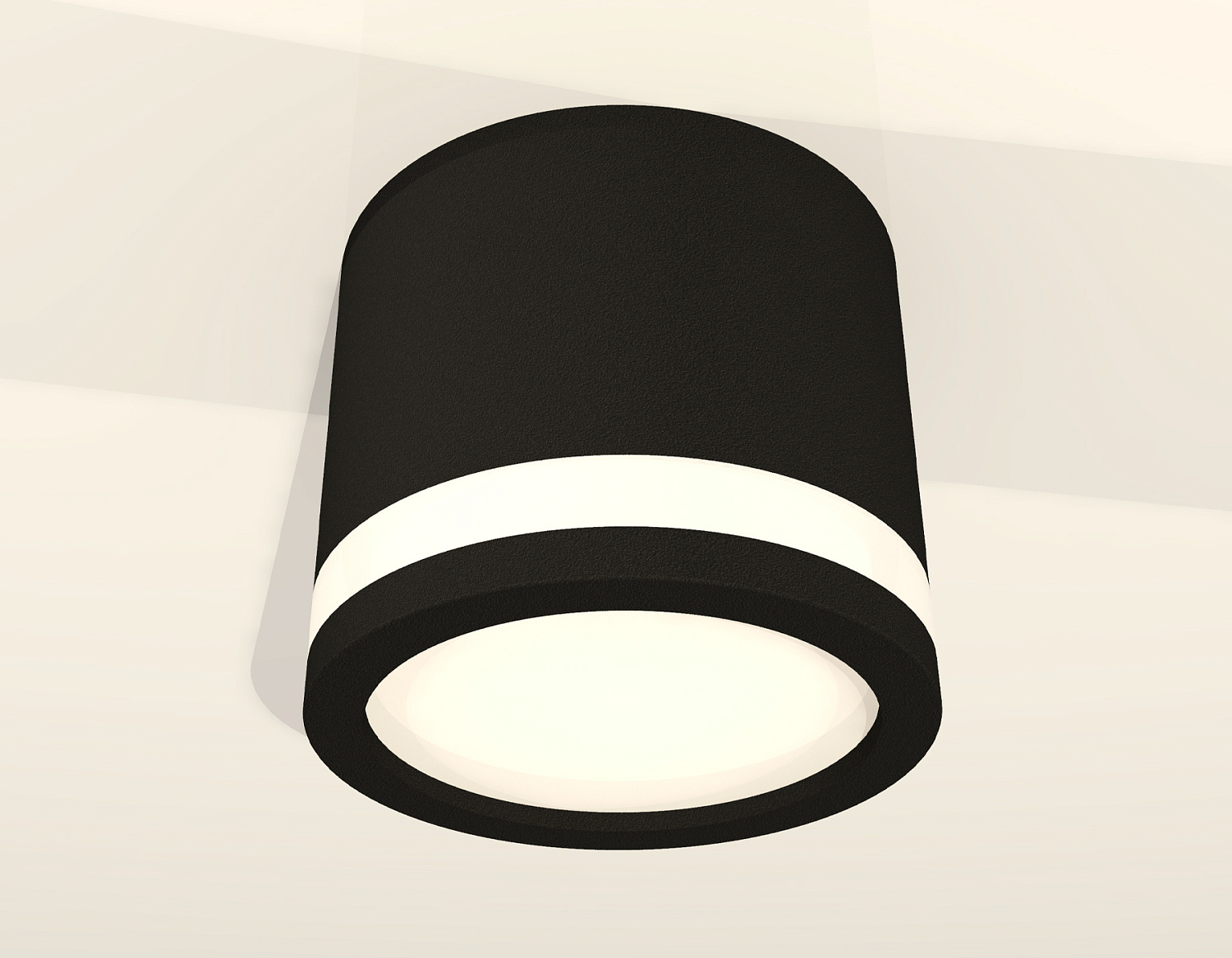 Комплект накладного светильника с акрилом XS8111003 SBK/FR черный песок/белый матовый GX53 (C8111, N8415)