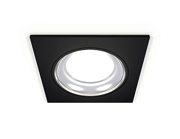 Комплект встраиваемого светильника XC7632061 SBK/PSL черный песок/серебро полированное MR16 GU5.3 (C7632, N7023)