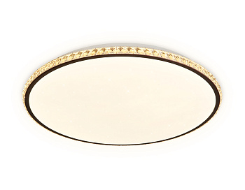 Потолочный светодиодный светильник с пультом и дополнительной подсветкой FF71 WH/CF белый/кофе 72W+24W D500*60 (ПДУ ИК)