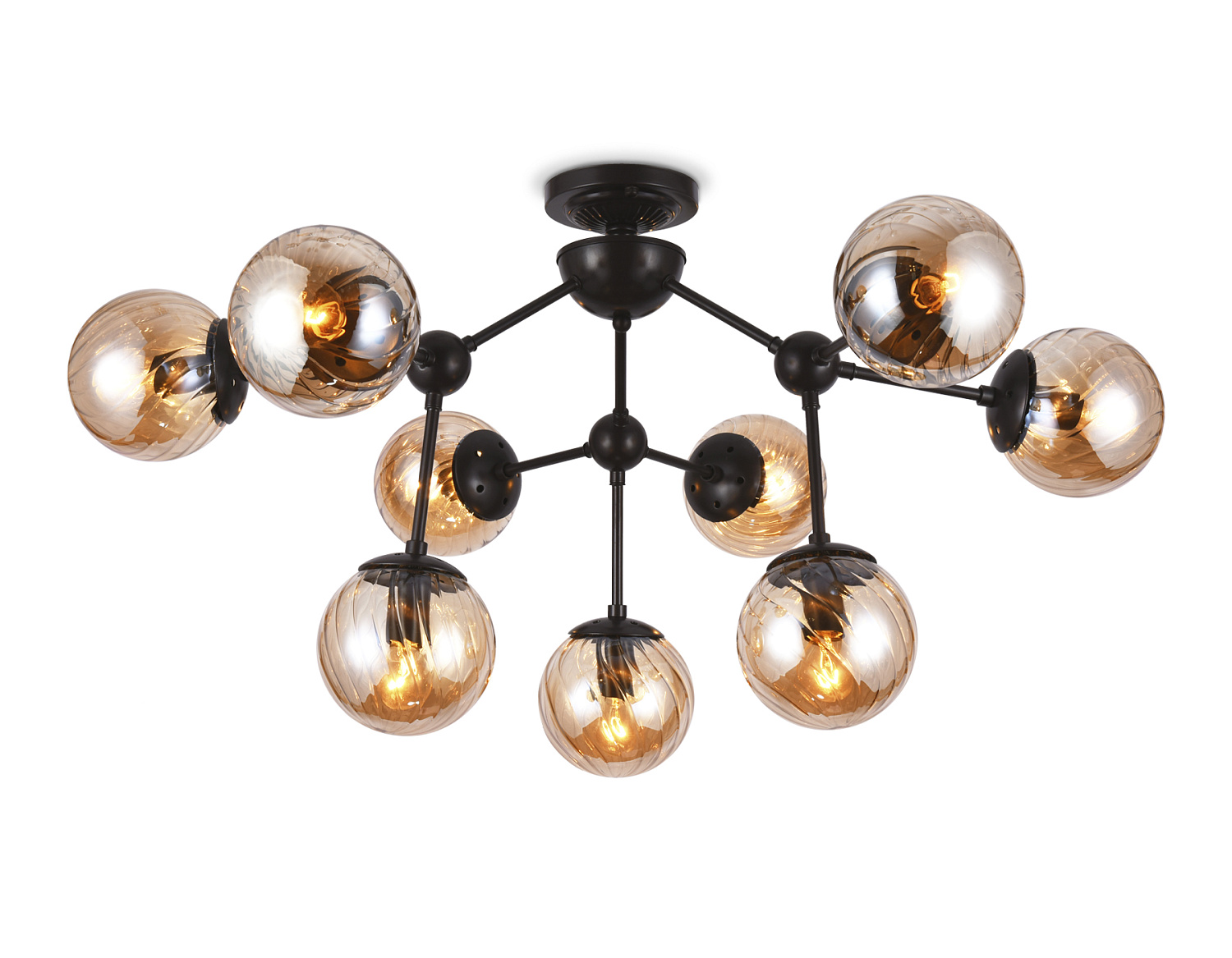 Потолочная люстра TR9018/9 DCF/TI темный кофе/янтарь E14 max 40W D830*440