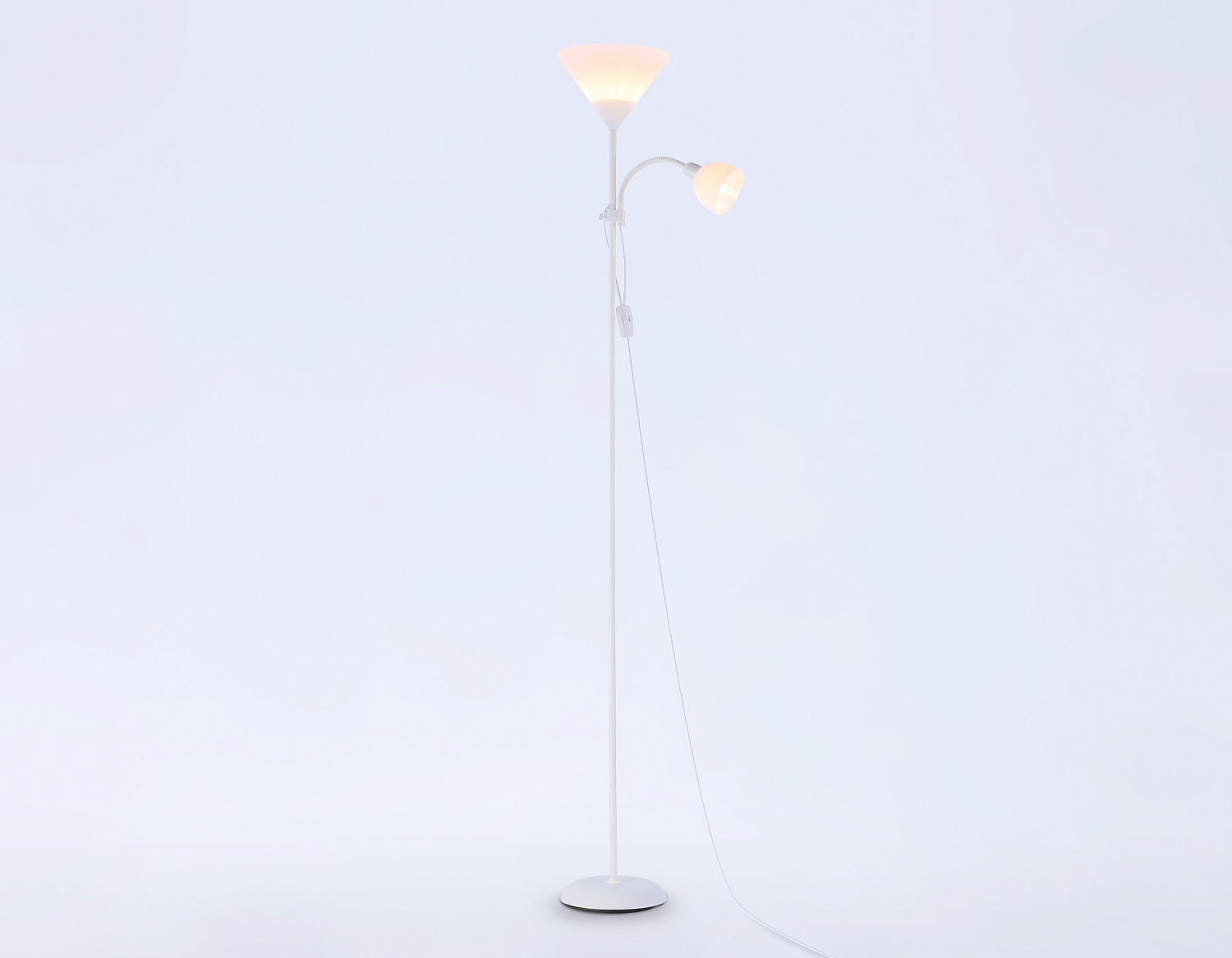 Светильник напольный с выключателем на проводе TR97622/2 WH белый E27+E14 max 40W D245/100*1770