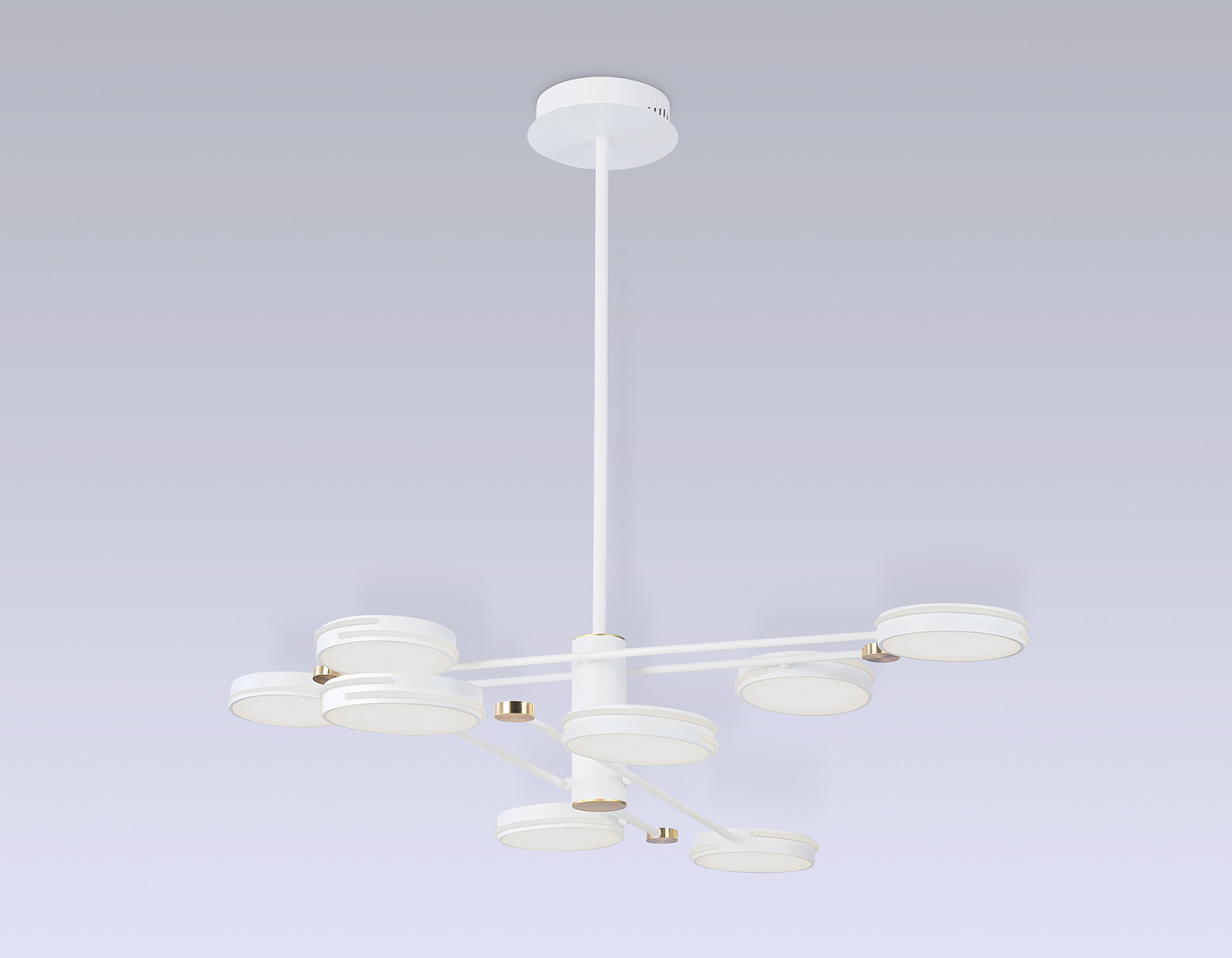 Подвесной светодиодный светильник FL51642/8 WH/GD белый/золото 3000K/4200K/6400K 67W D1000*850 (Без ПДУ)