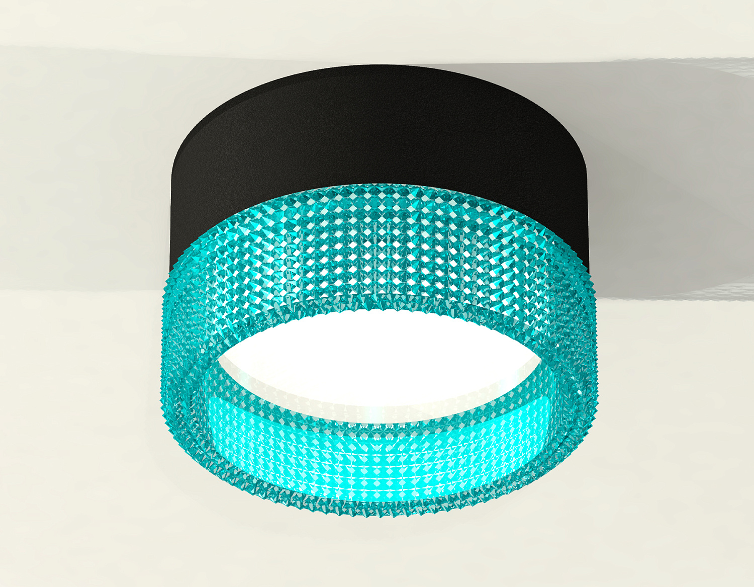 Комплект накладного светильника с композитным хрусталем XS8102033 SBK/BL черный песок/голубой GX53 (C8102, N8488)