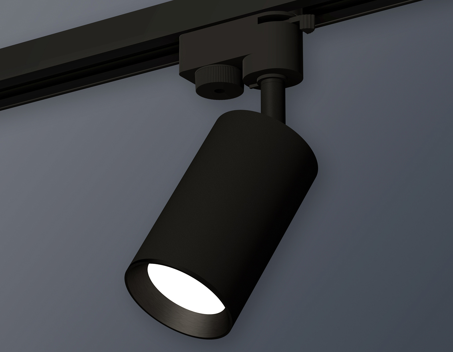Комплект трекового однофазного светильника XT6323003 SBK/PBK черный песок/черный полированный MR16 GU5.3 (A2521, C6323, N6103)
