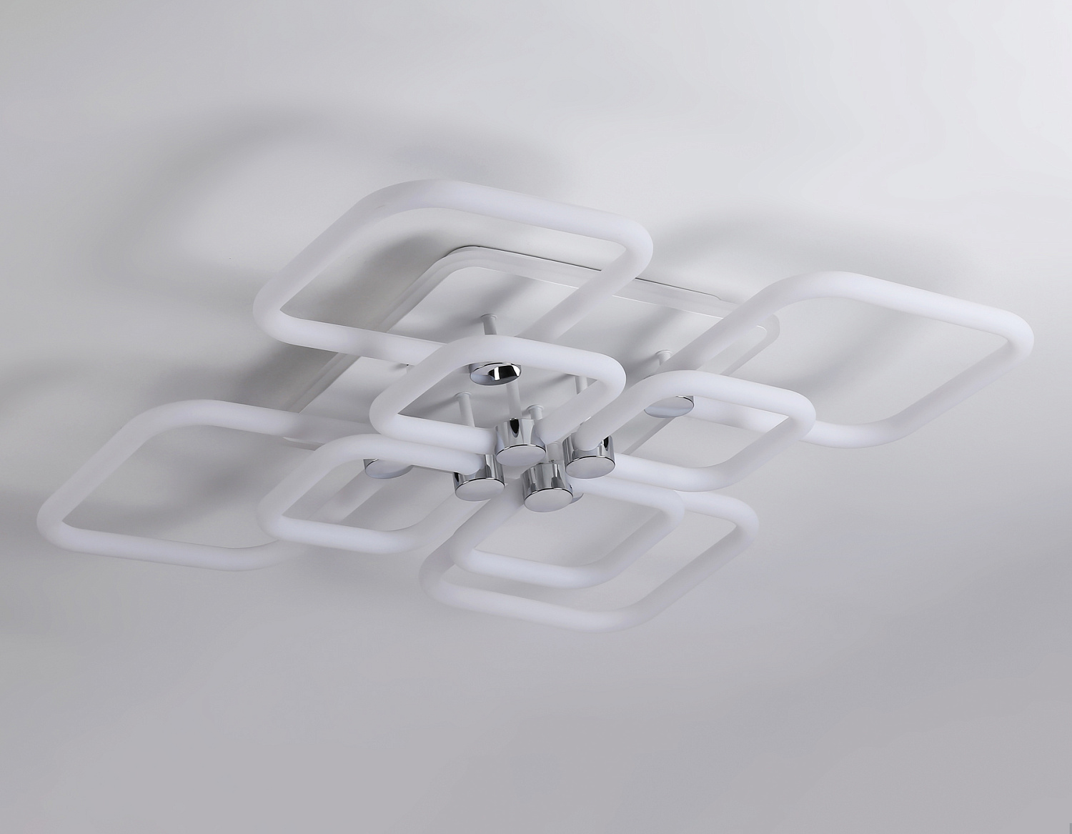 Светодиодный потолочный светильник с подсветкой FA3866/4+4 WH белый 144W 3000K-6400K+RGB 627*627*121 (ПДУ РАДИО 2.4G)