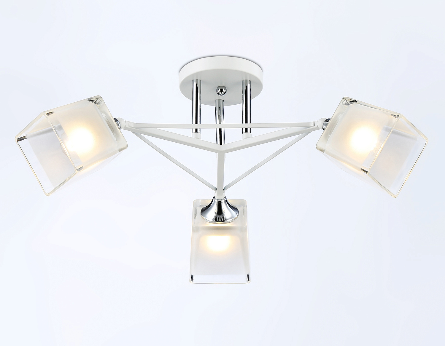 Подвесной светильник TR303071/3 WH/CH/FR белый/хром/белый матовый E27/3 max 40W D560*250